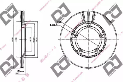 Тормозной диск DJ PARTS BD1255